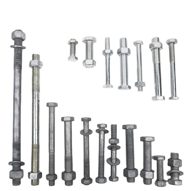 Dip Galvanized Stainless Steel Bolts And Nuts For Power Line